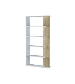 Bibliothèque Blanc Et Chêne FOET S26 -Mobilier Pour Maison bibliotheque blanc chene foet 3