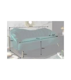 Canapé 3 Places Arielle Turquoise I5 -Mobilier Pour Maison canape trois places turquoise arielle 6