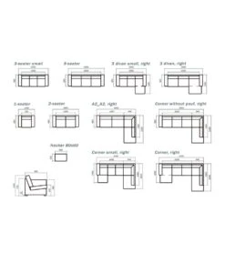 Canapé Vendeta 2 Pl + Dormeuse.