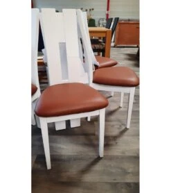 Chaise Contemporaine Ella Blanc Marron C3