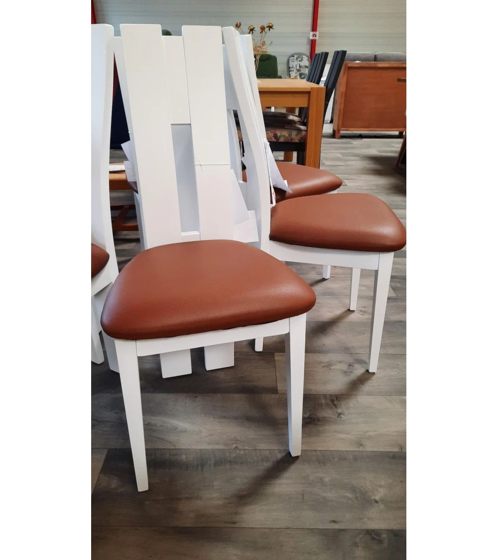 Chaise Contemporaine Ella Blanc Marron C3 1 Chaise Contemporaine Ella Blanc Marron C3