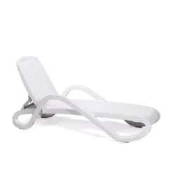 Lots De 6 Bains De Soleil Alfa Nardi Garden Blanc Tissu Blanc N3 -Mobilier Pour Maison lot 6 bains de soleil alfa nardi garden blanc tissu blanc 3