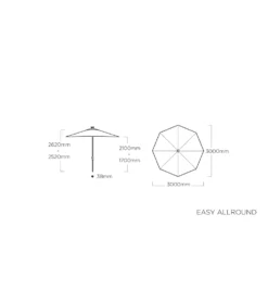 PARASOL EASY ALLROUND LED KETTLER K3 6 PARASOL EASY ALLROUND LED KETTLER K3 -Mobilier Pour Maison parasol easy allround led k3 2